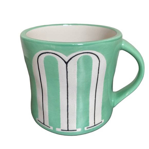 Anthropologie Other - Anthropologie Mia Colorway Haindpainted Letter M Monogram Initial Mug NWT Green